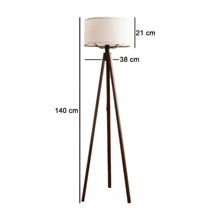 Lámpara de pie AYD 1xE27/40W/230V marrón/blanco