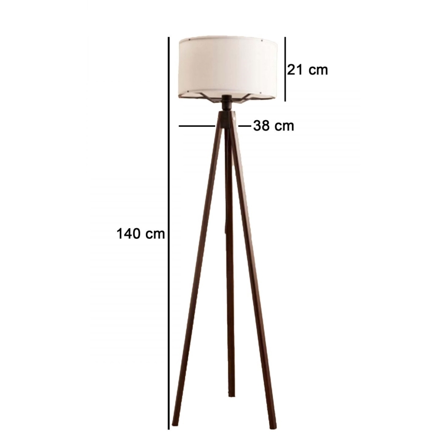 Lámpara de pie AYD 1xE27/40W/230V marrón/blanco