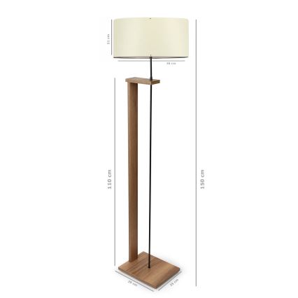 Lámpara de pie AYD 1xE27/40W/230V marrón / crema