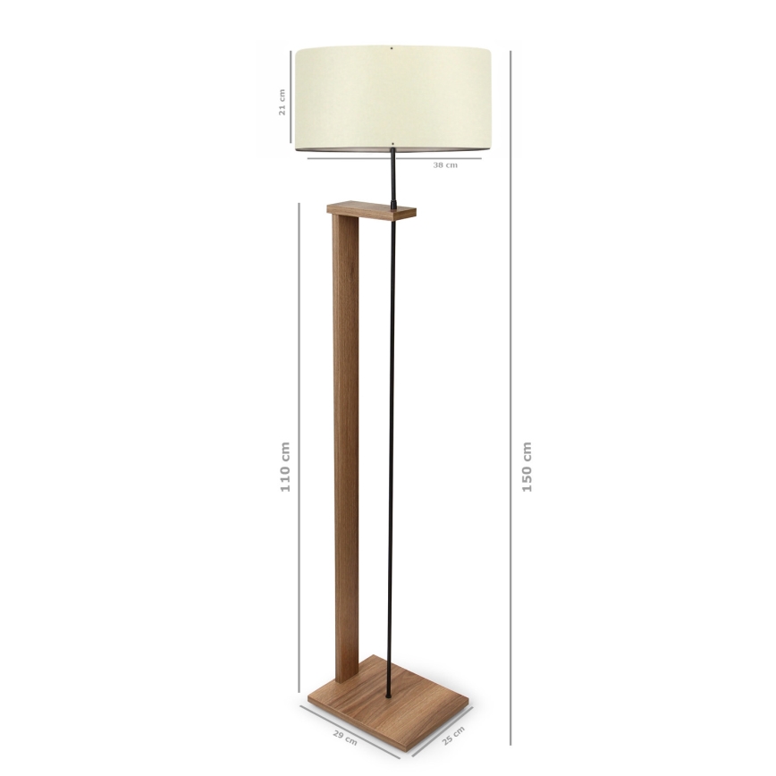 Lámpara de pie AYD 1xE27/40W/230V marrón / crema