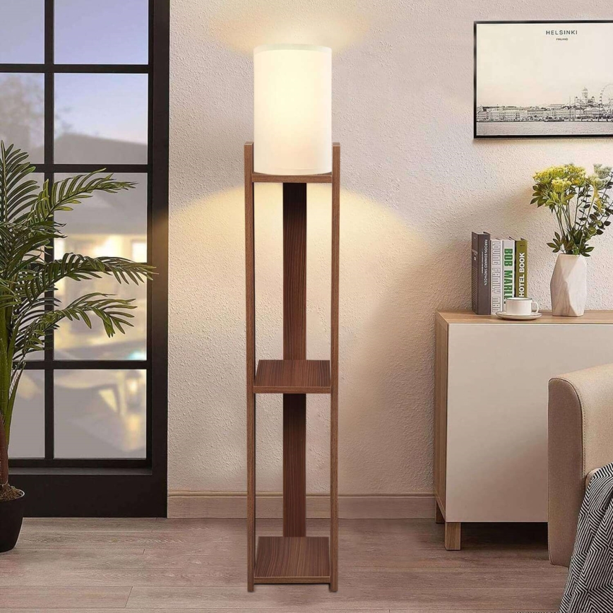 Lámpara de pie AYD 1xE27/40W/230V marrón/crema
