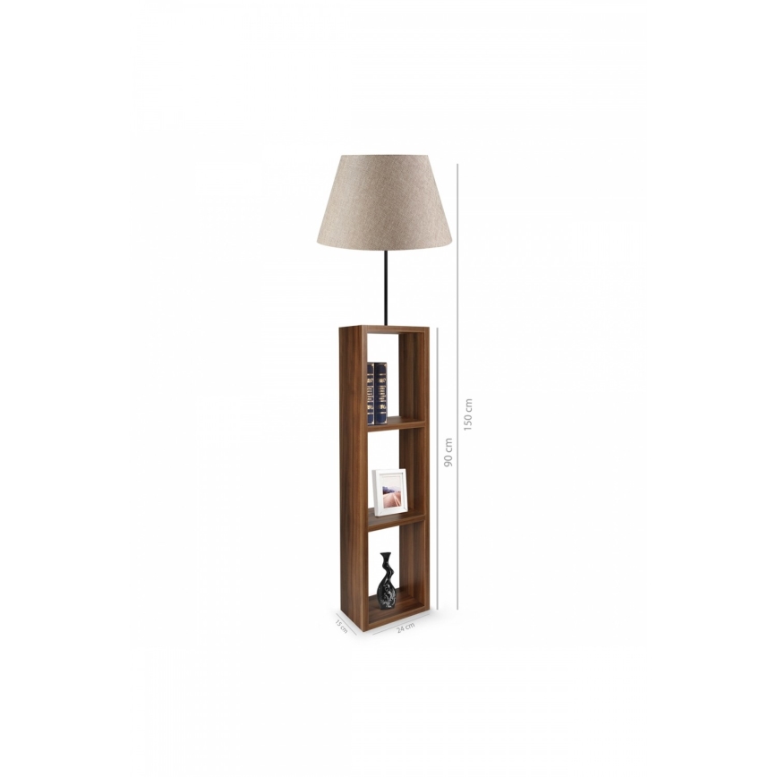 Lámpara de pie AYD 1xE27/40W/230V marrón/gris