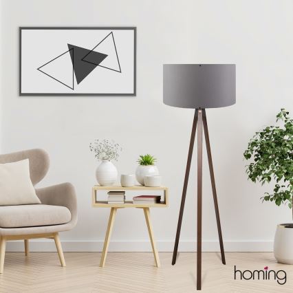 Lámpara de pie AYD 1xE27/40W/230V marrón/gris