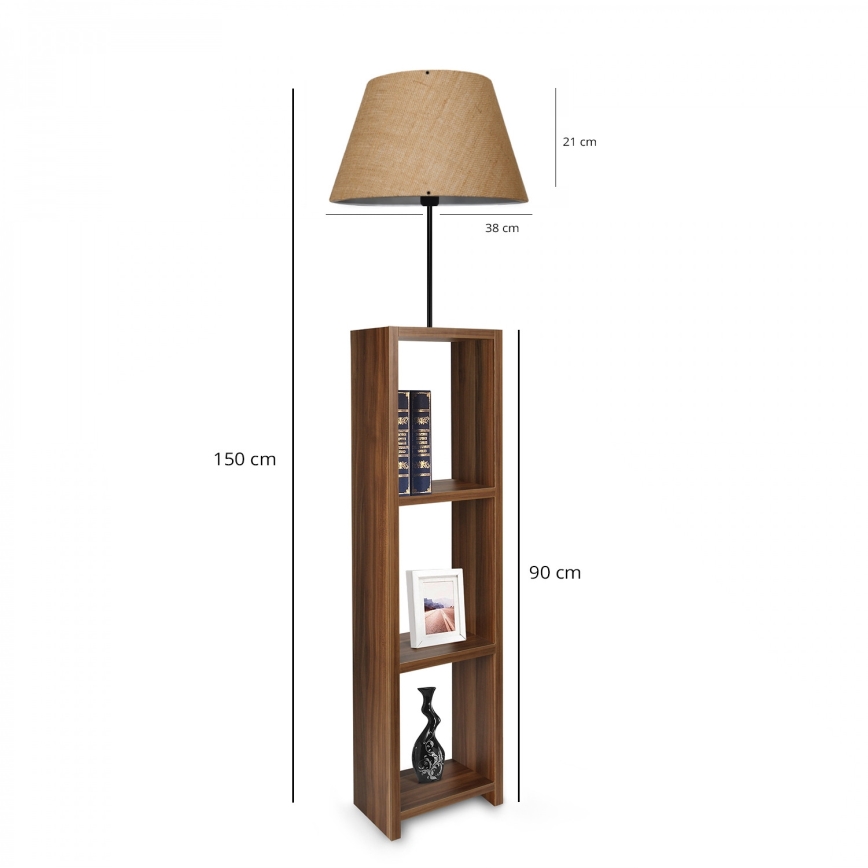 Lámpara de pie AYD 1xE27/40W/230V marrón