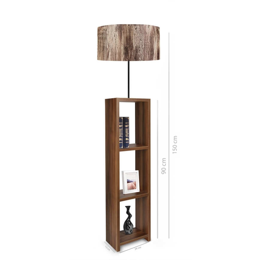 Lámpara de pie AYD 1xE27/40W/230V marrón