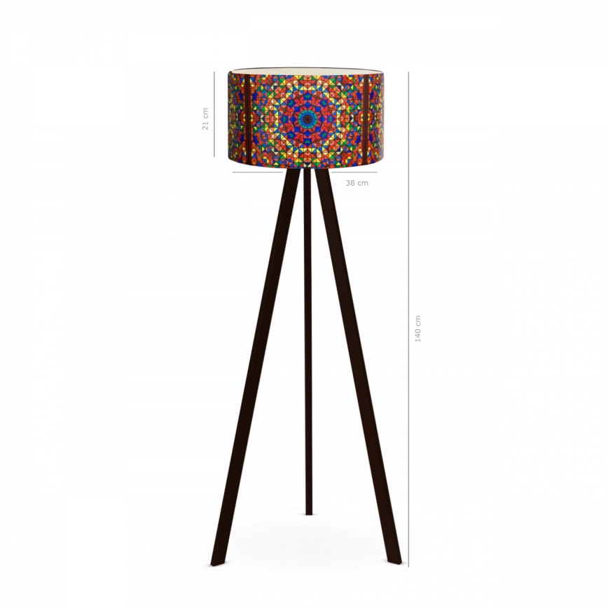 Lámpara de pie AYD 1xE27/40W/230V marrón/multicolor