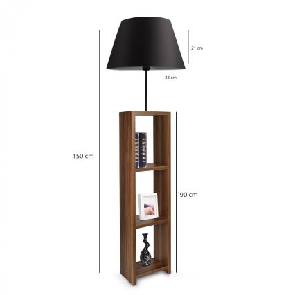 Lámpara de pie AYD 1xE27/40W/230V marrón/negra
