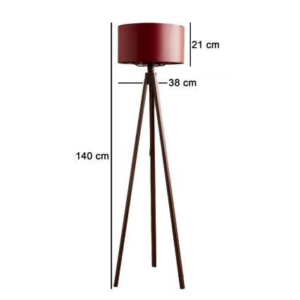 Lámpara de pie AYD 1xE27/40W/230V marrón/roja
