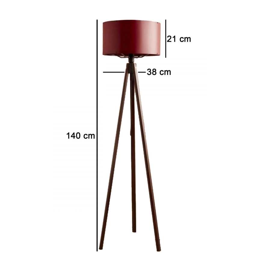 Lámpara de pie AYD 1xE27/40W/230V marrón/roja