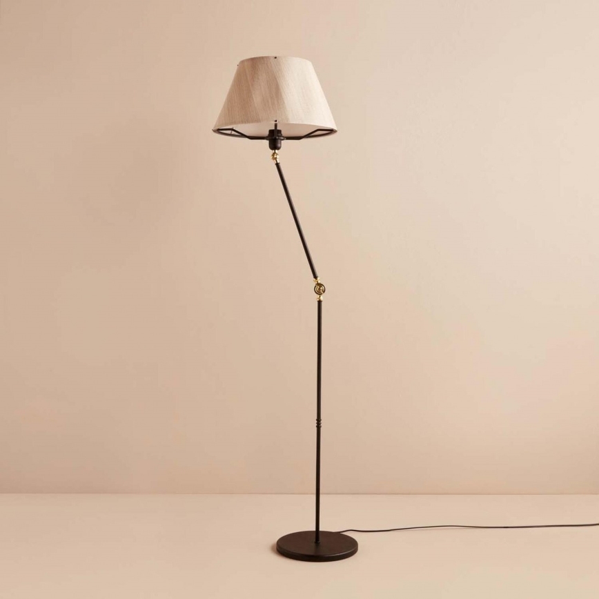 Lámpara de pie AYD 1xE27/40W/230V negra/beige