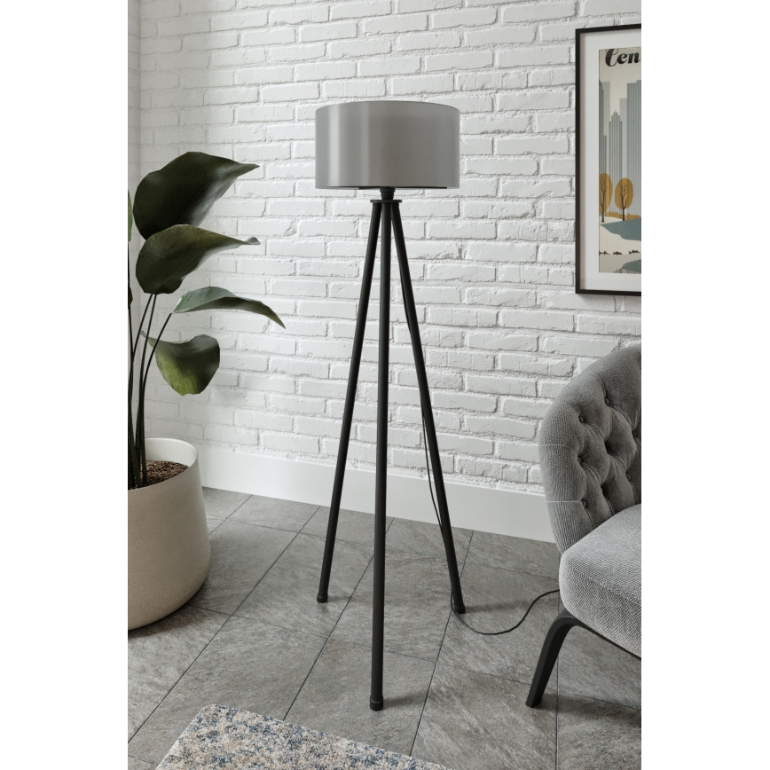 Lámpara de pie AYD 1xE27/40W/230V negra/gris