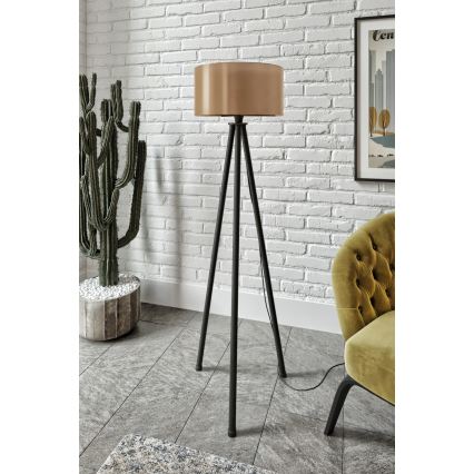 Lámpara de pie AYD 1xE27/40W/230V negra/marrón
