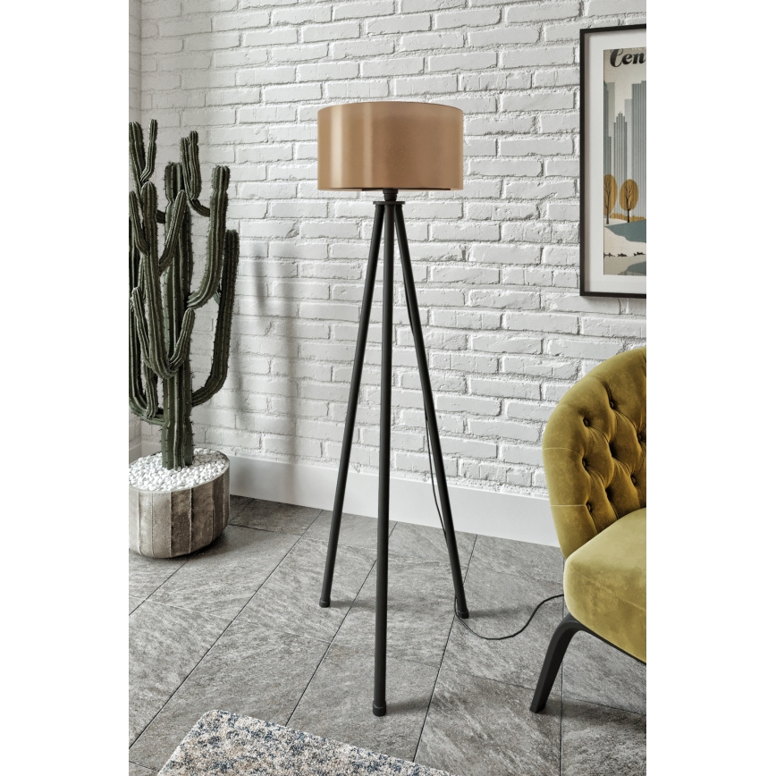 Lámpara de pie AYD 1xE27/40W/230V negra/marrón