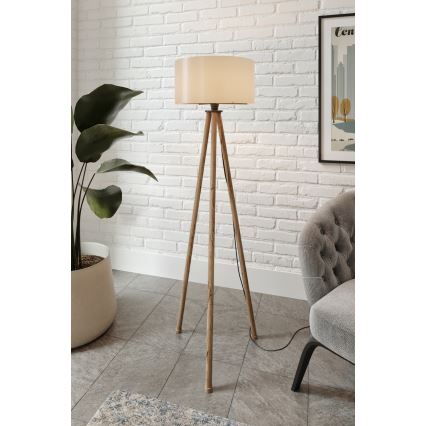 Lámpara de pie AYD 1xE27/40W/230V negra/marrón