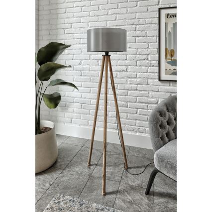 Lámpara de pie AYD 1xE27/40W/230V negra/marrón