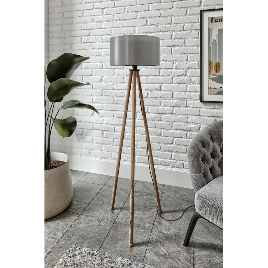 Lámpara de pie AYD 1xE27/40W/230V negra/marrón