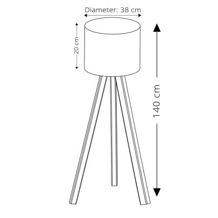 Lámpara de pie AYD 1xE27/40W/230V rosa/beige