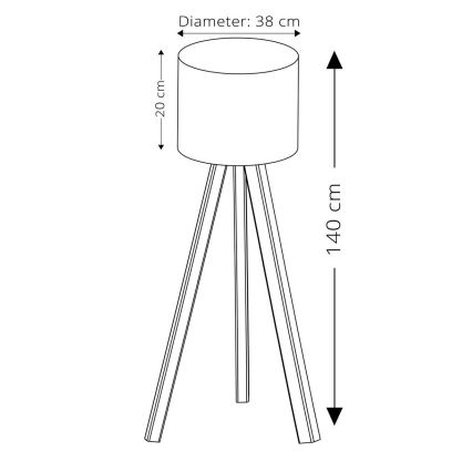 Lámpara de pie AYD 1xE27/40W/230V rosa/marrón