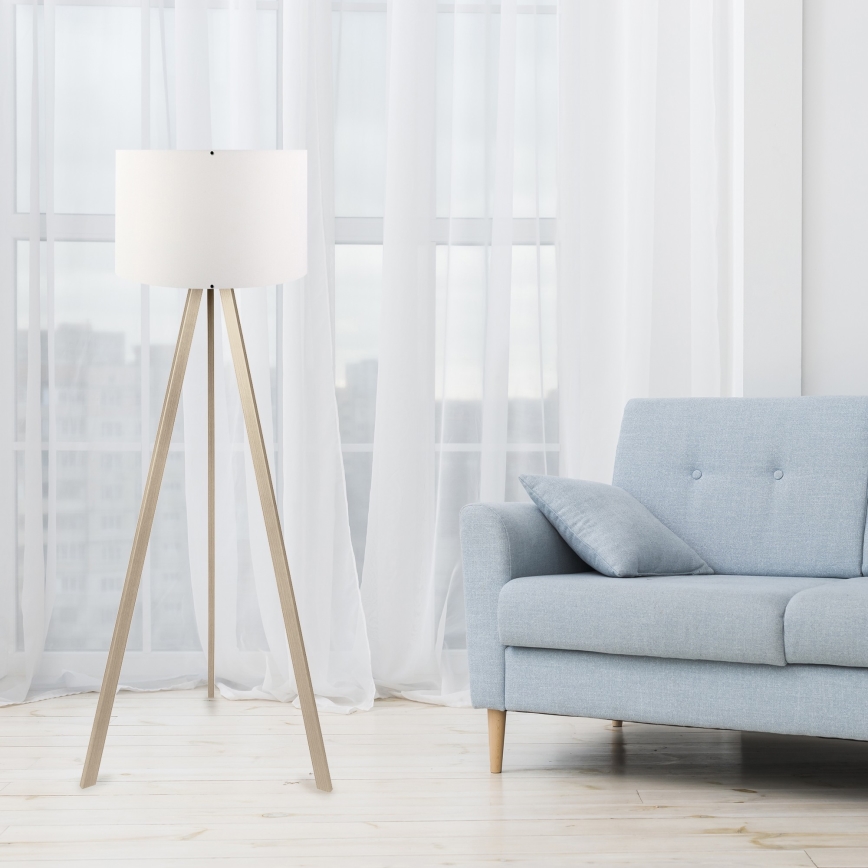 Lámpara de pie AYD 1xE27/60W/230V blanca/beige