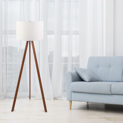 Lámpara de pie AYD 1xE27/60W/230V blanca/marrón