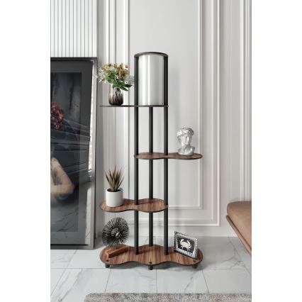Lámpara de pie con estanterías NOTO 1xE27/40W/230V marrón/negra