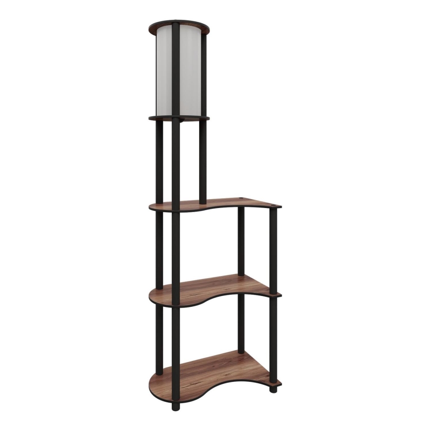 Lámpara de pie con estantes 1xE27/40W/230V 140 cm negro/marrón