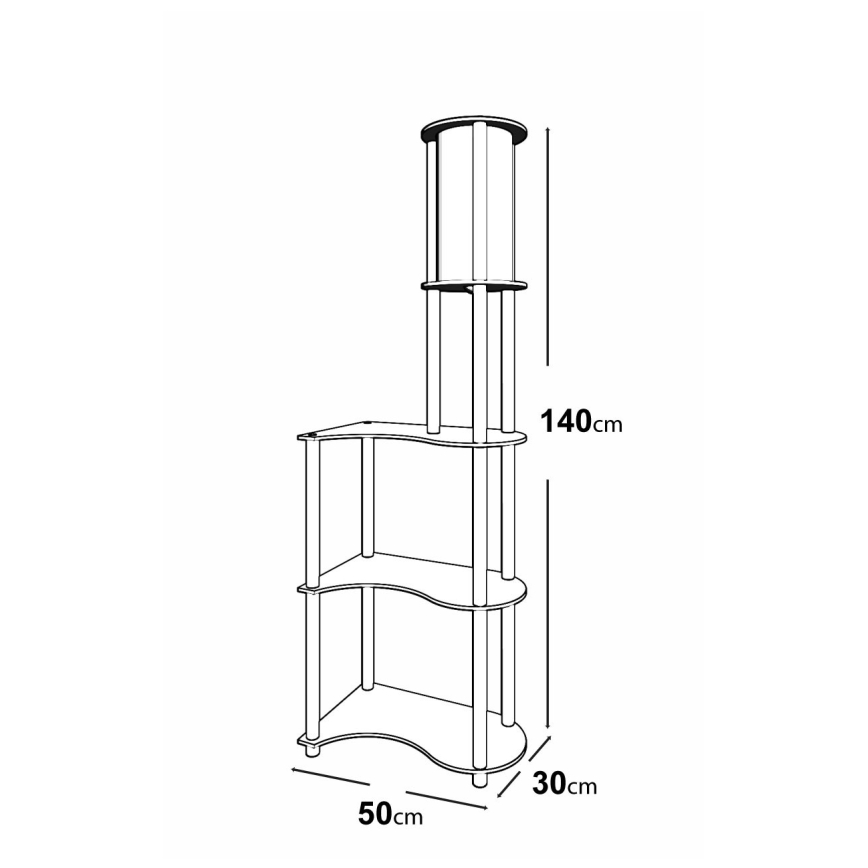 Lámpara de pie con estantes 1xE27/40W/230V 140 cm negro/marrón