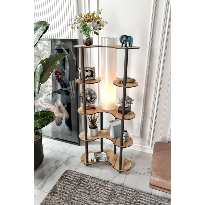 Lámpara de pie con estantes 1xE27/40W/230V 150 cm negro/beige
