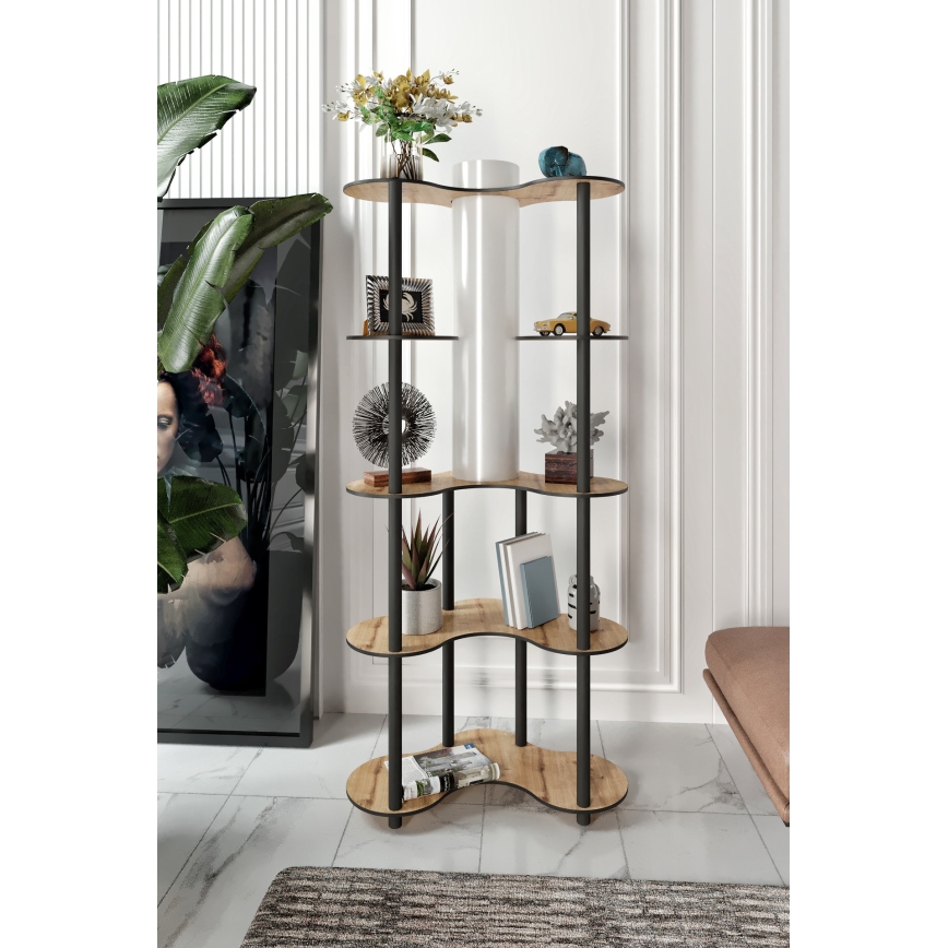 Lámpara de pie con estantes 1xE27/40W/230V 150 cm negro/beige