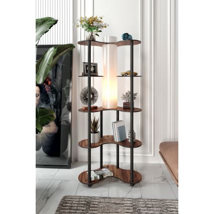 Lámpara de pie con estantes 1xE27/40W/230V 150 cm negro/marrón