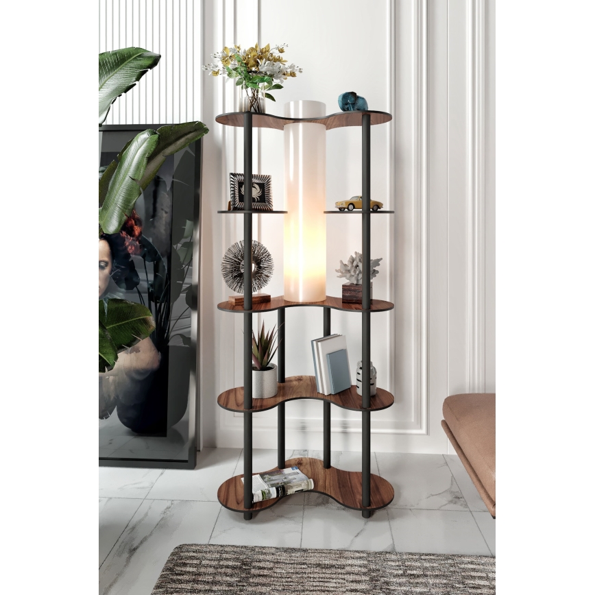 Lámpara de pie con estantes 1xE27/40W/230V 150 cm negro/marrón