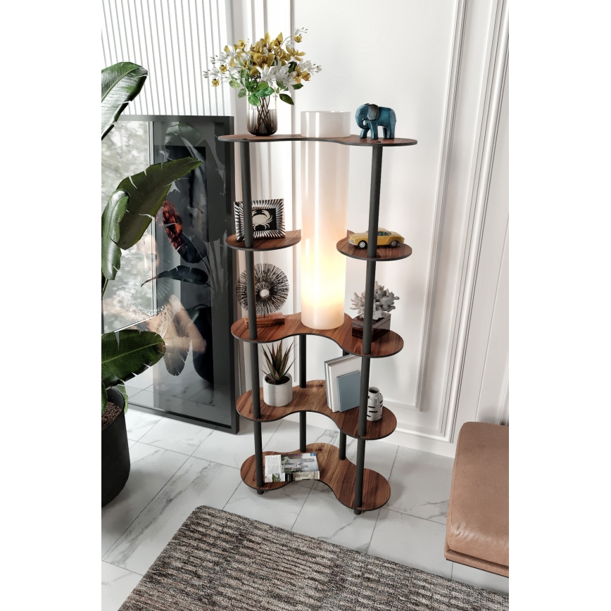 Lámpara de pie con estantes 1xE27/40W/230V 150 cm negro/marrón