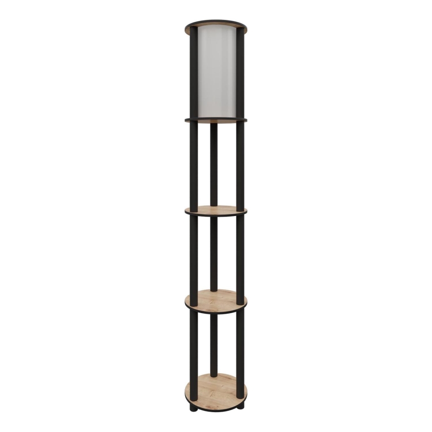 Lámpara de pie con estantes 1xE27/40W/230V 150 cm negro/marrón