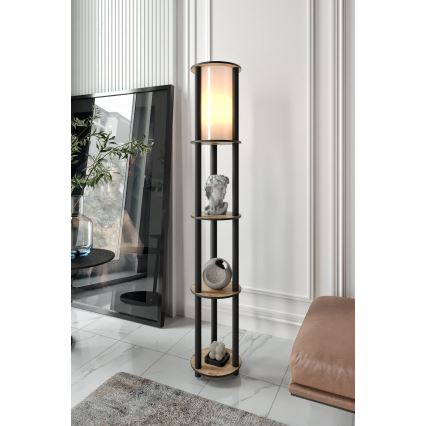 Lámpara de pie con estantes 1xE27/40W/230V 150 cm negro/marrón