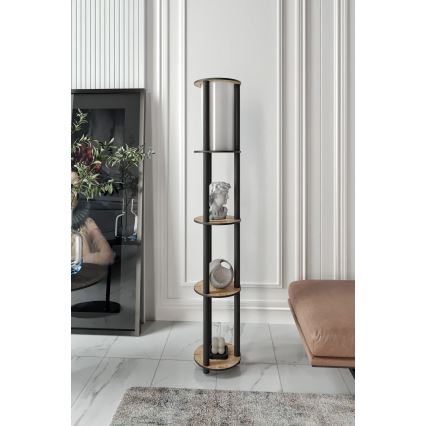 Lámpara de pie con estantes 1xE27/40W/230V 150 cm negro/marrón