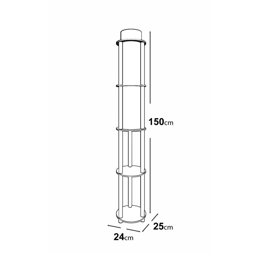 Lámpara de pie con estantes 1xE27/40W/230V 150 cm negro/marrón