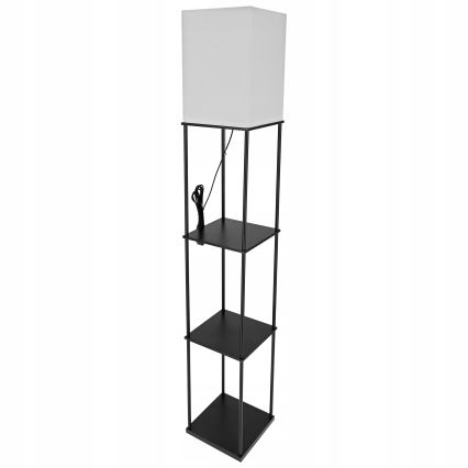 Lámpara de pie con estantes 1xE27/40W/230V negra/blanca