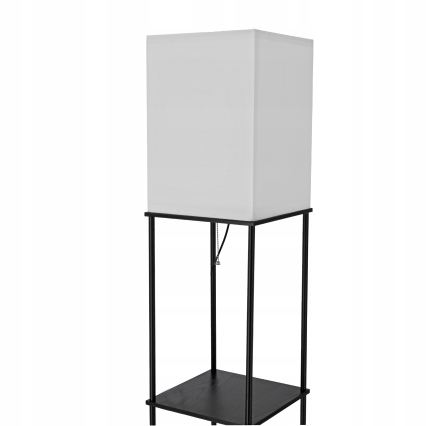 Lámpara de pie con estantes 1xE27/40W/230V negra/blanca