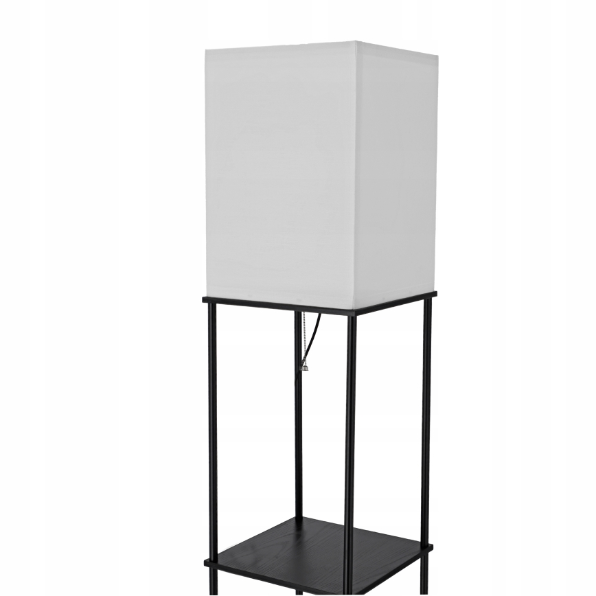 Lámpara de pie con estantes 1xE27/40W/230V negra/blanca