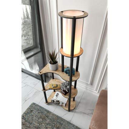 Lámpara de pie con estantes NOTO 1xE27/40W/230V beige/negra