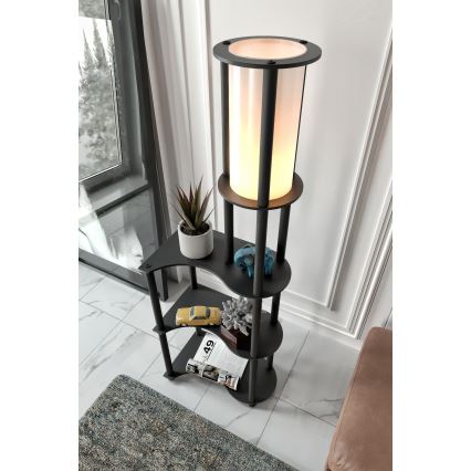 Lámpara de pie con estantes NOTO 1xE27/40W/230V negra