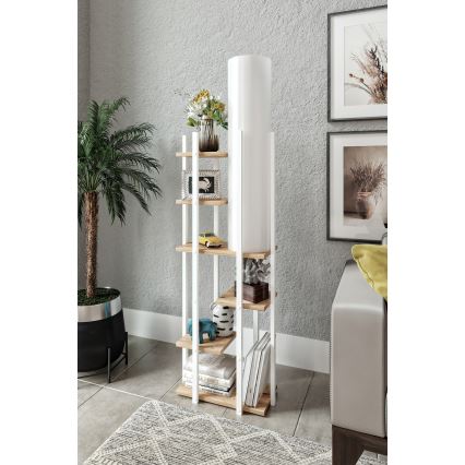 Lámpara de pie con estantes VOGUE 1xE27/40W/230V 160 cm blanco