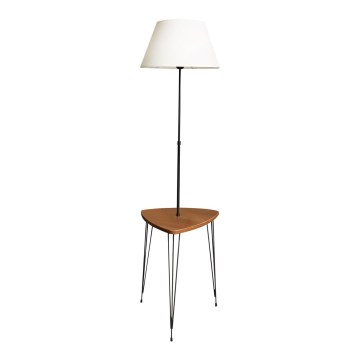 Lámpara de pie con mesa 1xE27/40W/230V negro/marrón