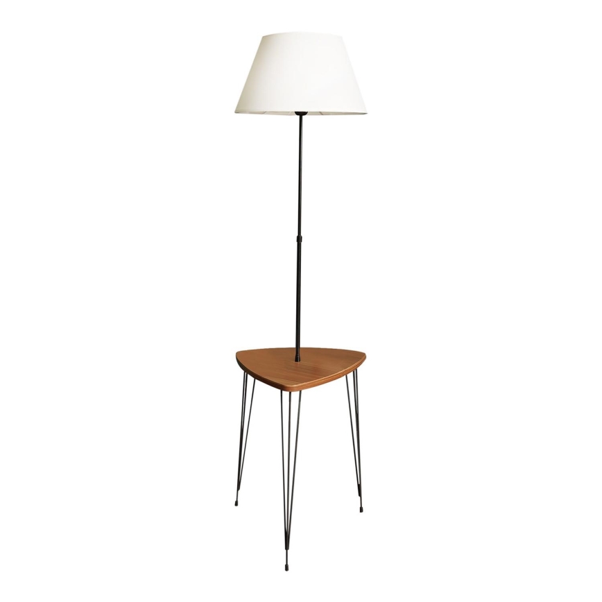Lámpara de pie con mesa 1xE27/40W/230V negro/marrón