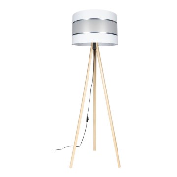 Lámpara de pie CORAL 1xE27/60W/230V beige/blanco/cromo mate
