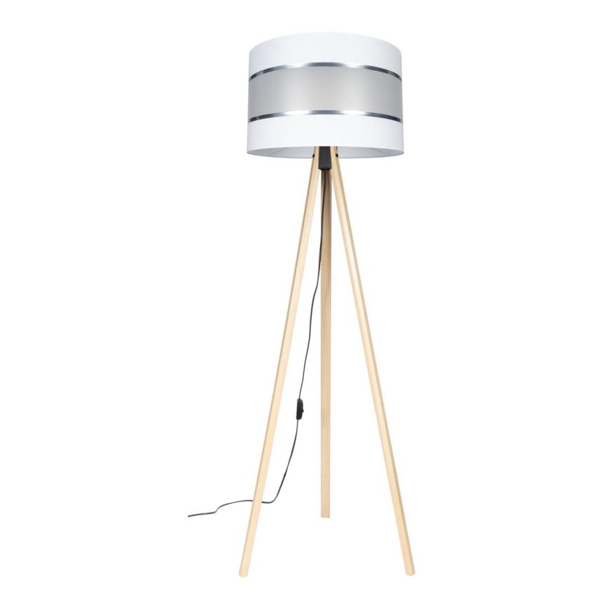 Lámpara de pie CORAL 1xE27/60W/230V beige/blanco/cromo mate
