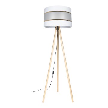 Lámpara de pie CORAL 1xE27/60W/230V beige/blanco/dorado