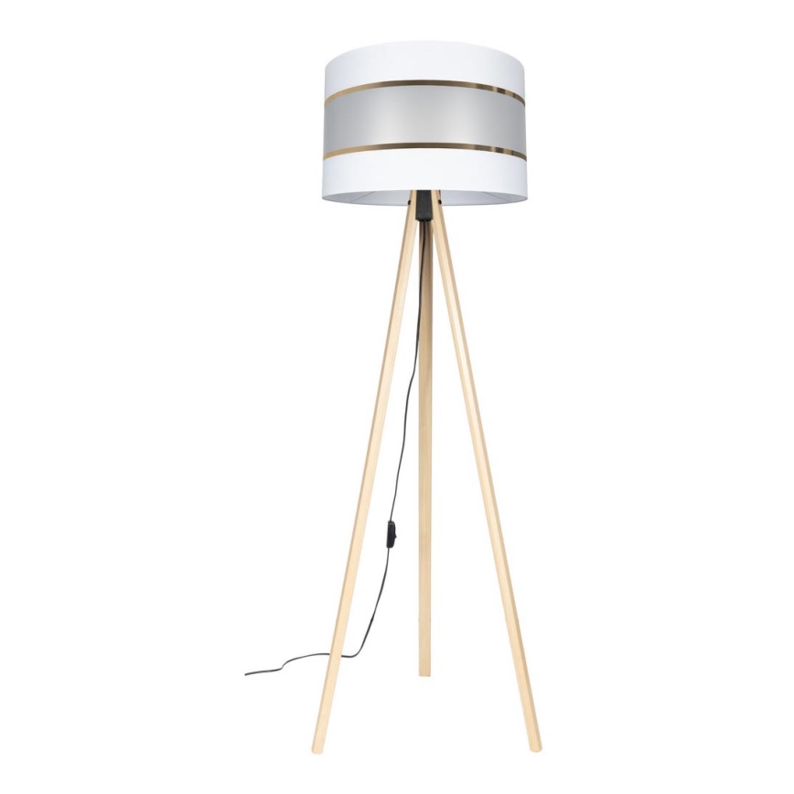 Lámpara de pie CORAL 1xE27/60W/230V beige/blanco/dorado
