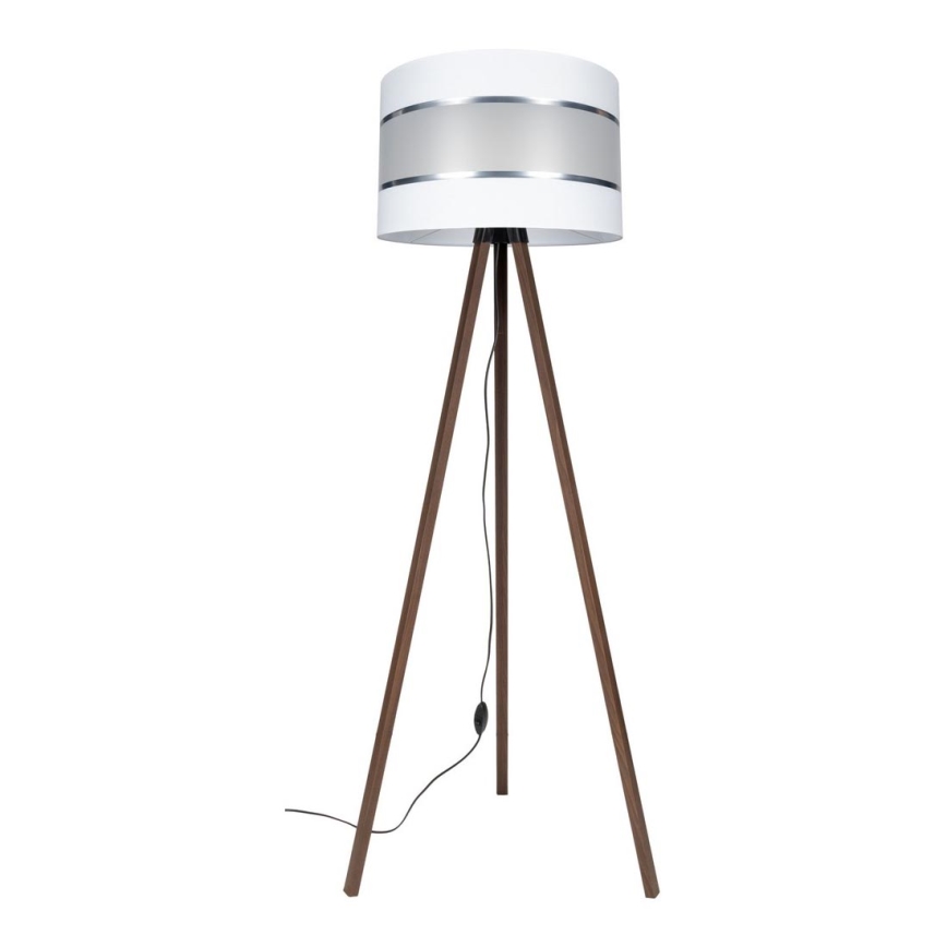 Lámpara de pie CORAL 1xE27/60W/230V marrón/blanco/cromo mate