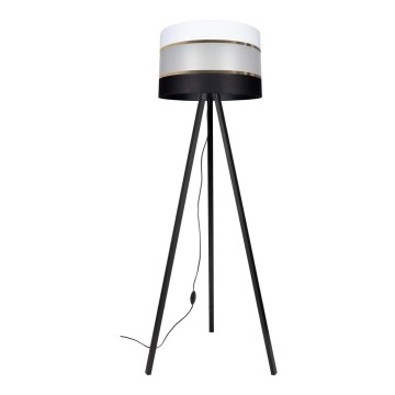 Lámpara de pie CORAL 1xE27/60W/230V wengué/negro/blanco/dorado